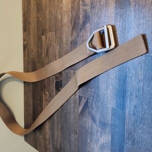 Bison Adjustable Tan Tactical Belt with Silver Buckle